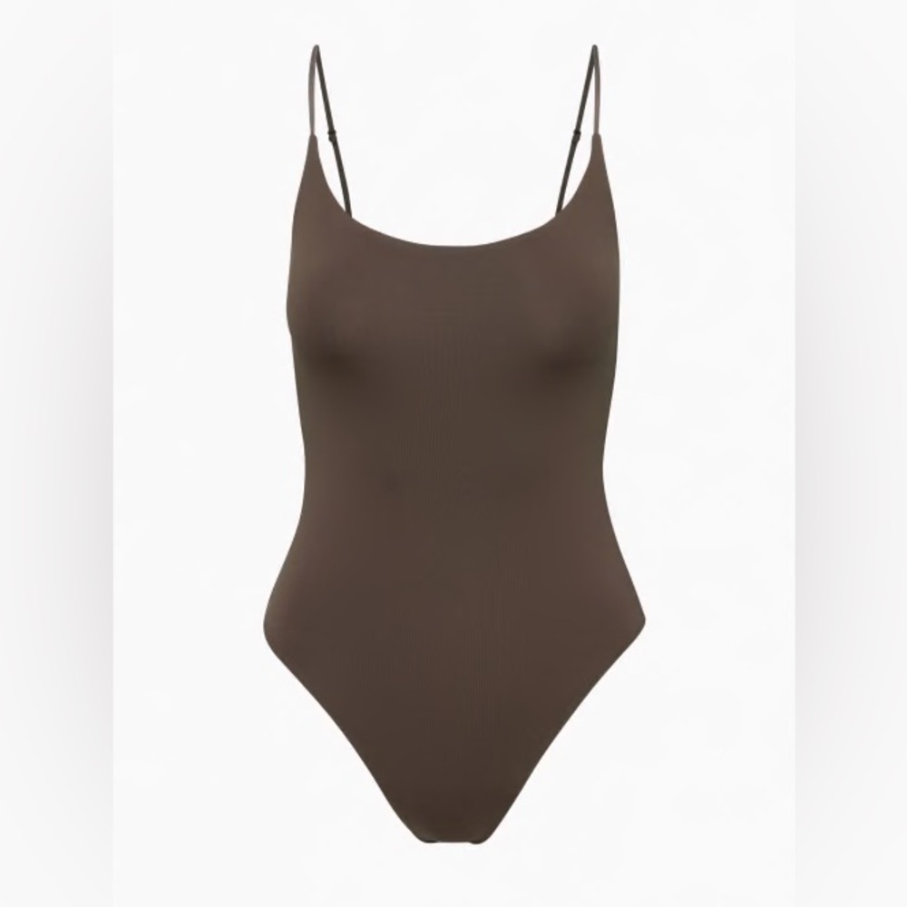 Contour Spaghetti Strap Bodysuit - Mocha Brown